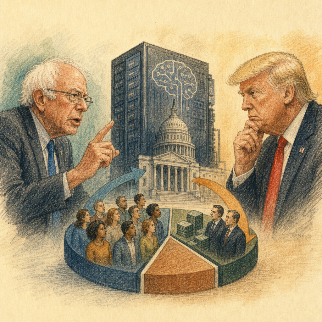 Senador Bernie Sanders propõe estatização parcial de empresas de IA nos EUA; governo Trump avalia modelos de distribuição de ganhos