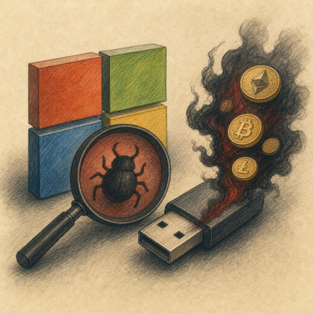 Microsoft identifica malware que se espalha por USB para roubar criptomoedas